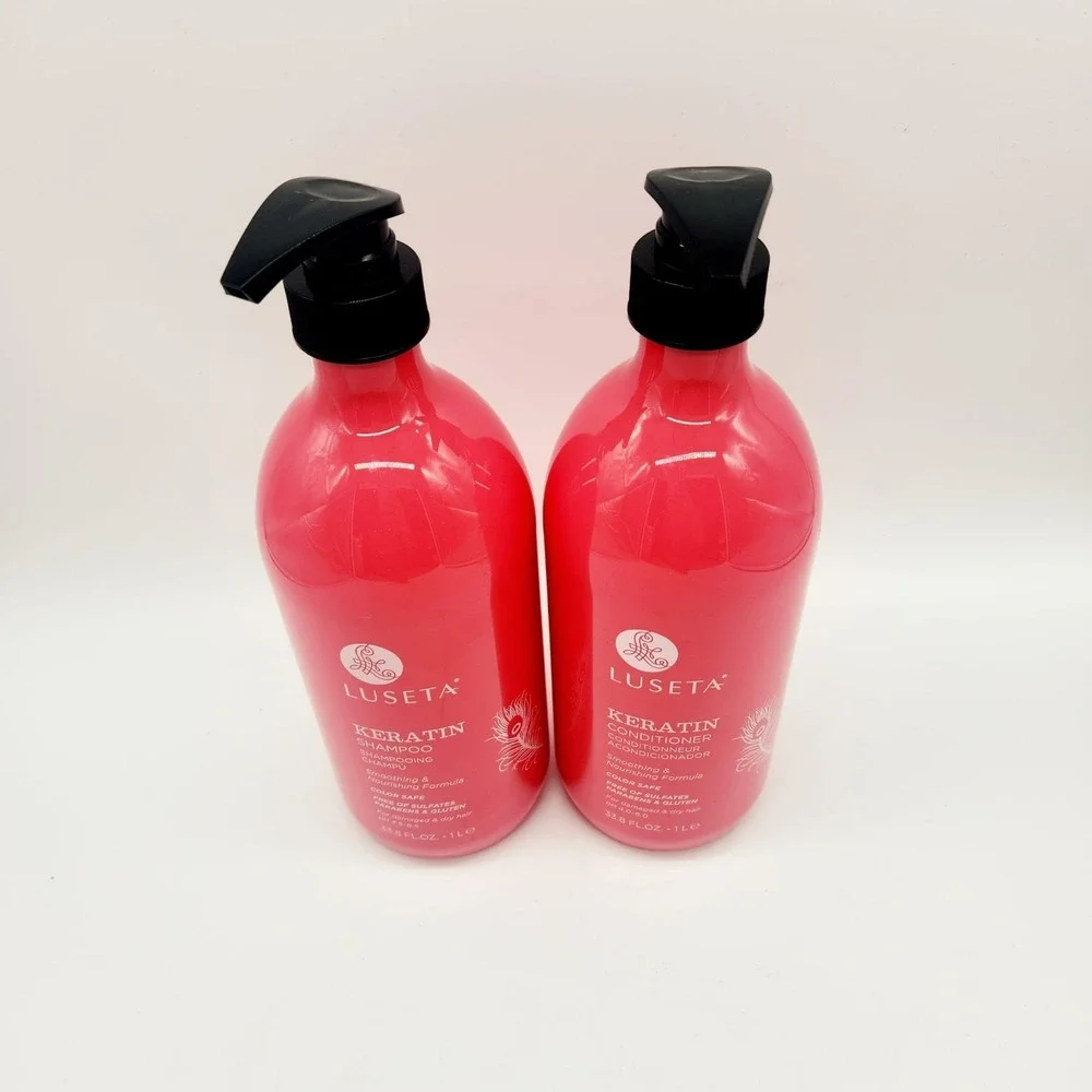 Luseta Keratin Smooth Shampoo & Conditioner Set 33.8oz Each Sulfate-Free Hydrati